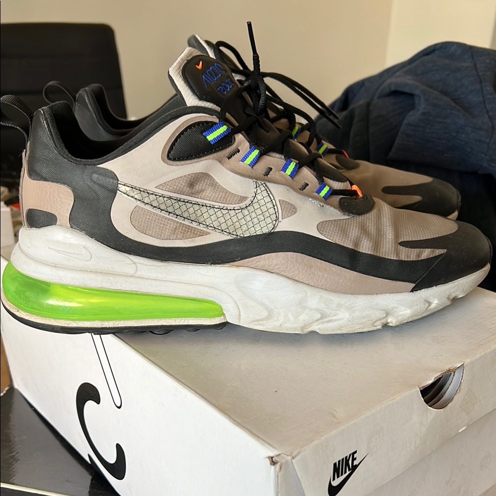 Nike Air Max 270 React Beige and Black Men's Shoes